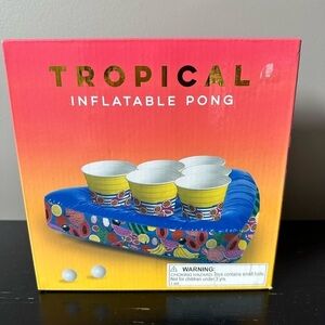 Inflatable Pong Game and Drink Holder for pool